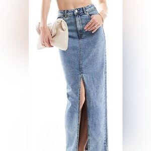 ASOS Denim Maxi Skirt in Midwash, Size 4 (Tall)